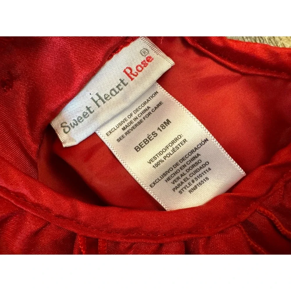 Sweet Heart Rose Baby Girl 18‎ Months Red Special Occasion Valentines Day Dress